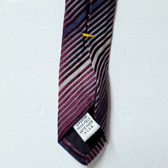 XMI All Silk Striped Necktie Imported From Italy Handmade in USA - Picture 4 of 5
